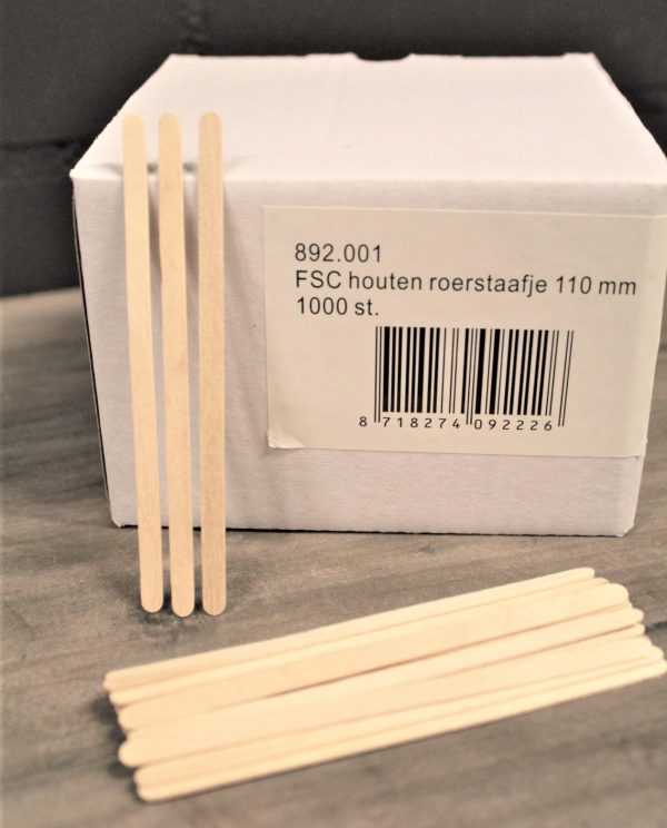 Roerstaafjes van hout - FSC - 1000 st