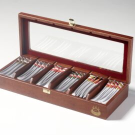 Theedoos donker eiken – inclusief 60 T-sticks in diverse smaken